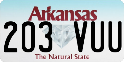 AR license plate 203VUU
