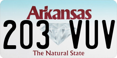 AR license plate 203VUV