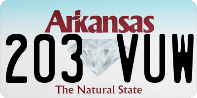AR license plate 203VUW