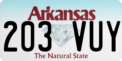 AR license plate 203VUY