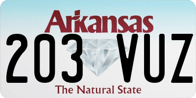 AR license plate 203VUZ