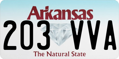 AR license plate 203VVA
