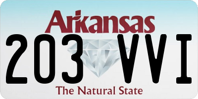 AR license plate 203VVI