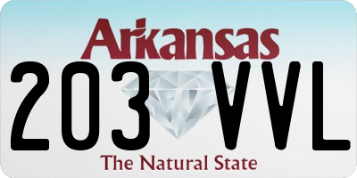 AR license plate 203VVL
