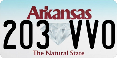 AR license plate 203VVO