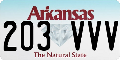AR license plate 203VVV