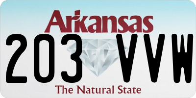 AR license plate 203VVW