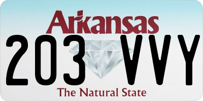 AR license plate 203VVY