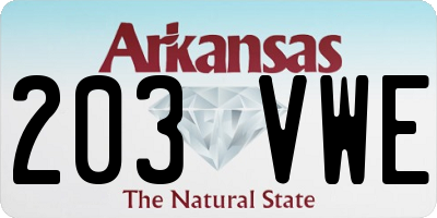 AR license plate 203VWE