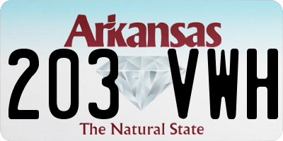 AR license plate 203VWH