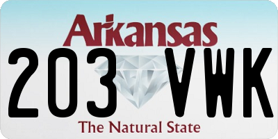 AR license plate 203VWK