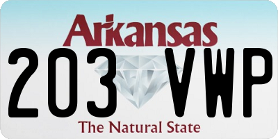 AR license plate 203VWP
