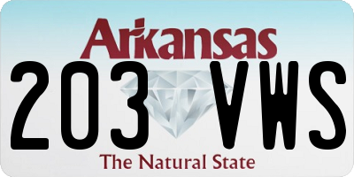 AR license plate 203VWS