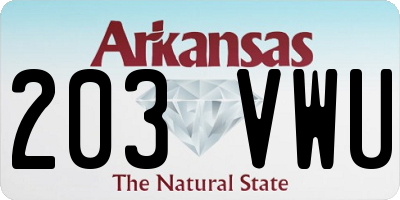 AR license plate 203VWU