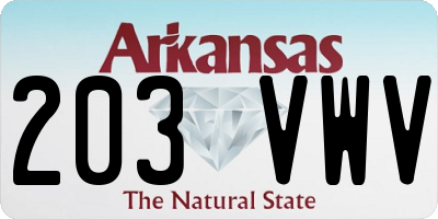 AR license plate 203VWV