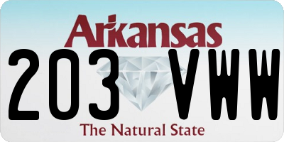 AR license plate 203VWW