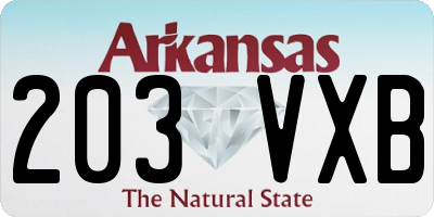 AR license plate 203VXB