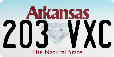 AR license plate 203VXC