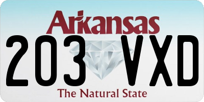 AR license plate 203VXD