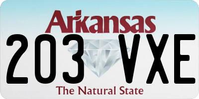 AR license plate 203VXE