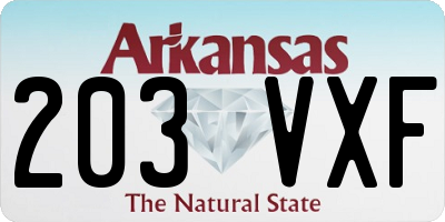 AR license plate 203VXF