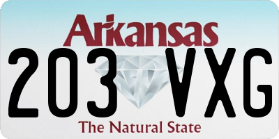 AR license plate 203VXG