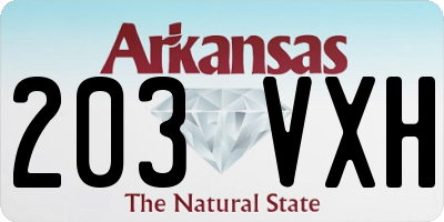 AR license plate 203VXH