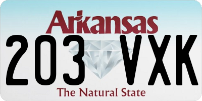 AR license plate 203VXK