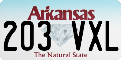 AR license plate 203VXL