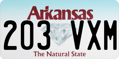 AR license plate 203VXM