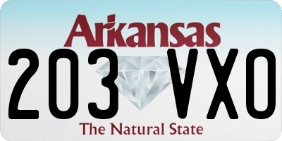 AR license plate 203VXO
