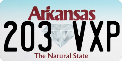 AR license plate 203VXP