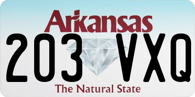 AR license plate 203VXQ
