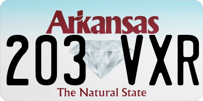 AR license plate 203VXR
