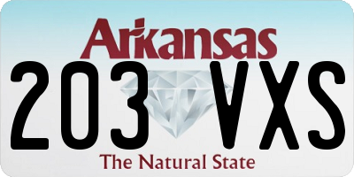 AR license plate 203VXS