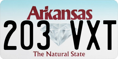 AR license plate 203VXT