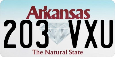AR license plate 203VXU