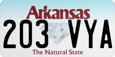 AR license plate 203VYA