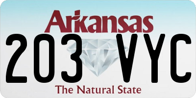 AR license plate 203VYC