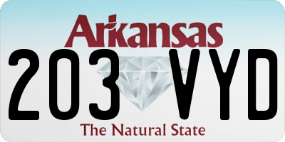 AR license plate 203VYD