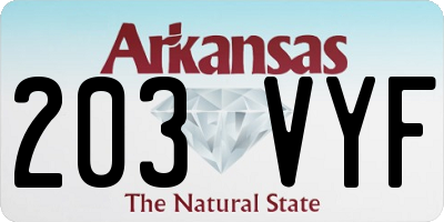 AR license plate 203VYF