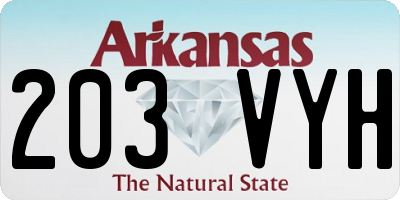 AR license plate 203VYH