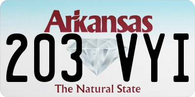 AR license plate 203VYI