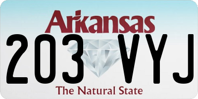 AR license plate 203VYJ