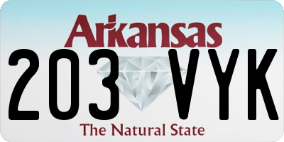 AR license plate 203VYK