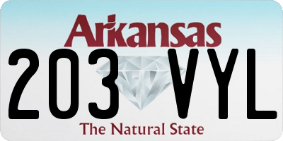 AR license plate 203VYL