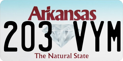 AR license plate 203VYM