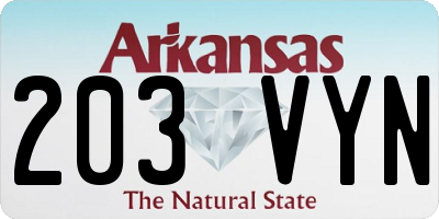 AR license plate 203VYN