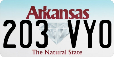 AR license plate 203VYO