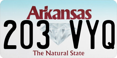 AR license plate 203VYQ